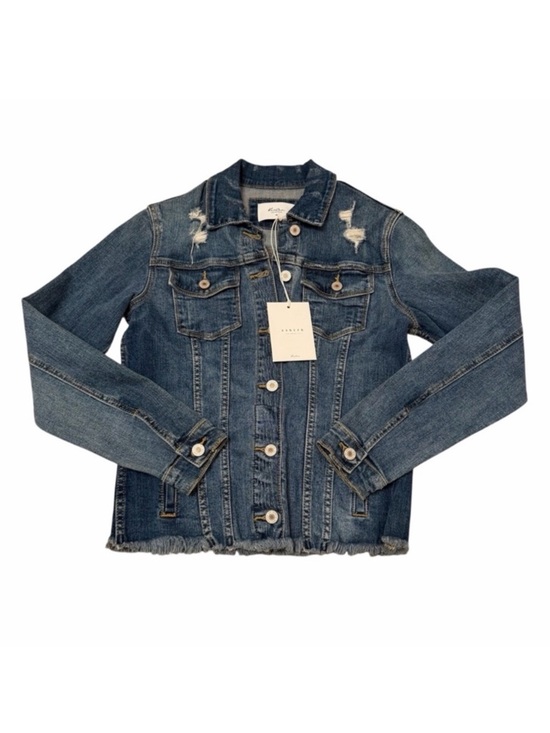 KanCan Jackets & Blazers - KanCan Wilson Denim Jacket Women’s X-Small Dark Wash Trucker Distressed Spring